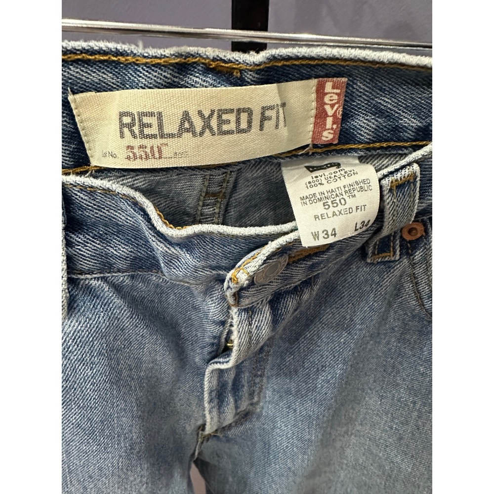 Levi 550‎ Relaxed Fit Light Wash Denim Jeans Mens W34 L34 - Picture 4 of 7